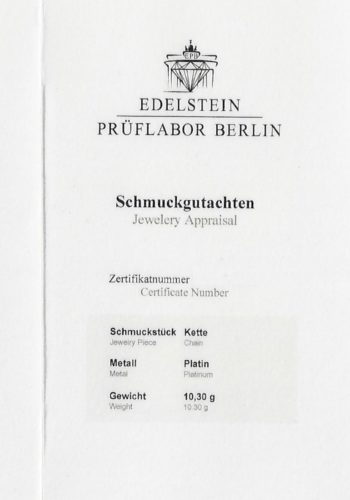 Um 1910 - Platinkette mit 31 Diamanten, inklusive Schmuckgutachten! – Bild 6