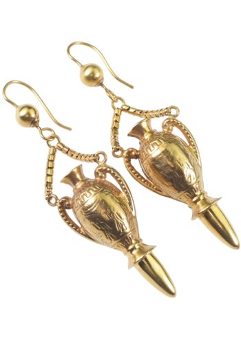 Um 1870 - Egyptian Revival Goldohrringe – Bild 3