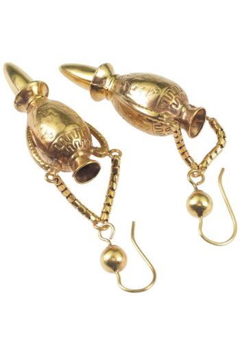 Um 1870 - Egyptian Revival Goldohrringe – Bild 5