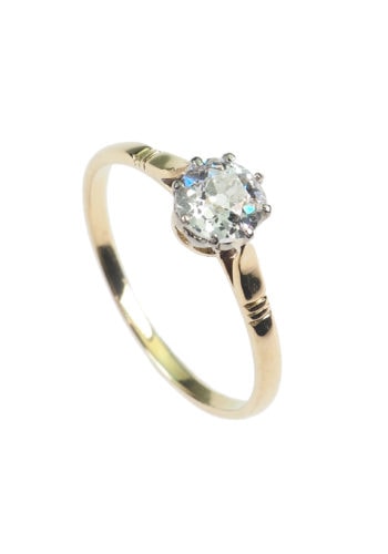 ** VERKAUFT ** Um 1910 - Englischer Diamant Solitaire Verlobungsring – Bild 3