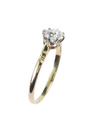 ** VERKAUFT ** Um 1910 - Englischer Diamant Solitaire Verlobungsring – Bild 4