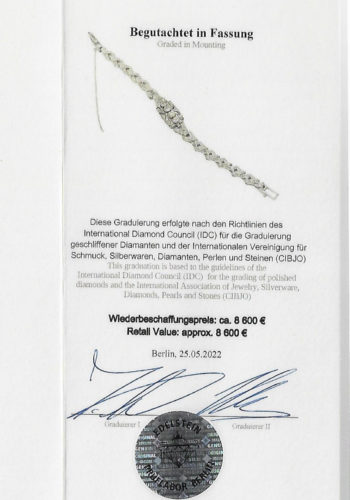 ** VERKAUFT ** Um 1910 - Diamantarmband inklusive Edelsteinzertifikat! – Bild 9