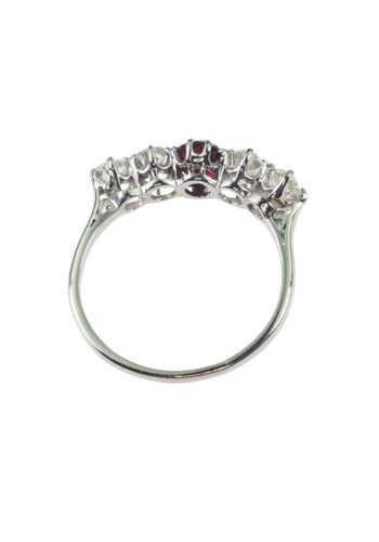 Um 1930 - Fivestones-Ring mit Rubin & Diamanten – Bild 5