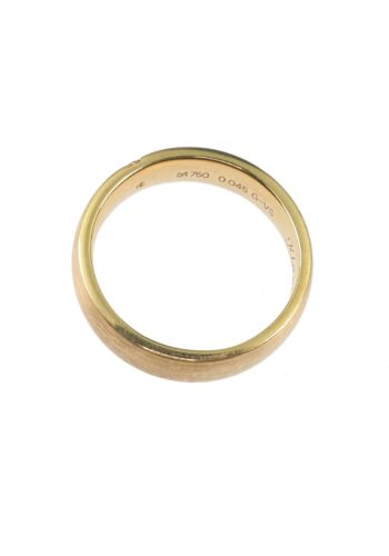 Vintage Ehering - 18 Karat Trauring mattiert mit Diamant – Bild 4