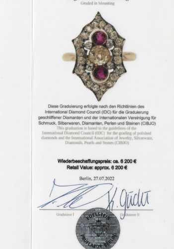 Um 1920 - Art déco Ring aus England, mit einem Schmuckgutachten! – Bild 6