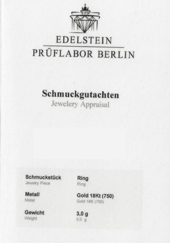 Um 1970 - Vintage-Verlobungsring Solitär, inklusive Edelsteinprüfzertifikat! – Bild 9