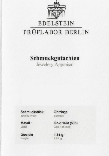 Um 1980 - Solitaire Brillant Ohrstecker inkl. Edelsteinprüfbericht! – Bild 7