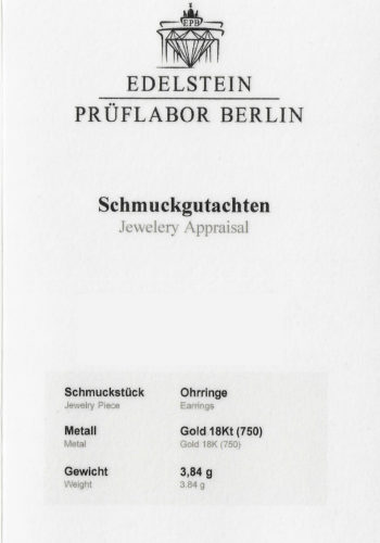 Um 1900 - 18K Goldohrringe mit Altschliffdiamanten, Edelsteinprüfbericht! – Bild 7
