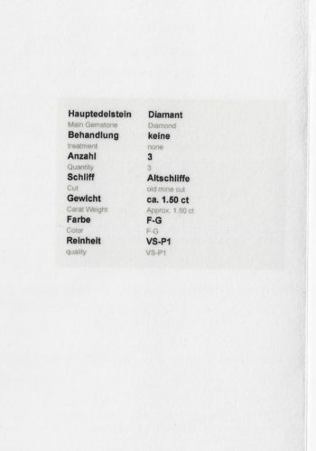 Um 1950 - Threestones Vintage Verlobungsring, Edelsteinzertifikat! – Bild 9