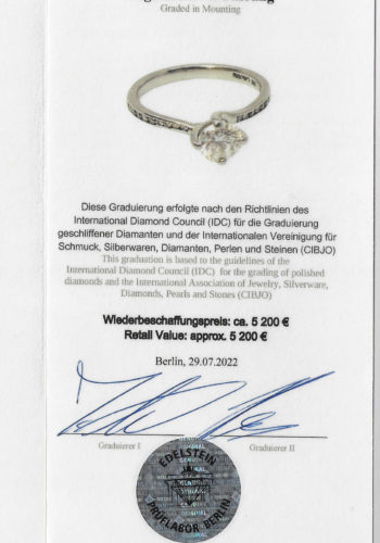 Datiert 1967 - Platin Solitär Verlobungsring mit Edelsteinprüfzertifikat! – Bild 8