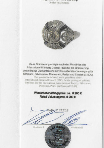 Um 1925 - Platin Art déco Ring inklusive Schmuckgutachten! – Bild 6