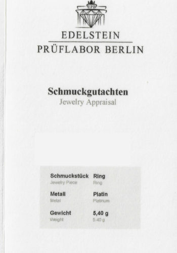 Um 1950 - Platin Saphirring / Verlobungsring, mit Edelsteingutachten! – Bild 7