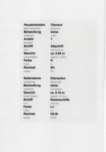 ** VERKAUFT ** Um 1930 - Niederländischer Diamantring mit Schmuckgutachten! – Bild 8