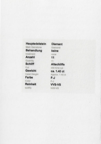 Um 1950 - Five-Stones Verlobungsring mit Edelsteinprüfgutachten! – Bild 9