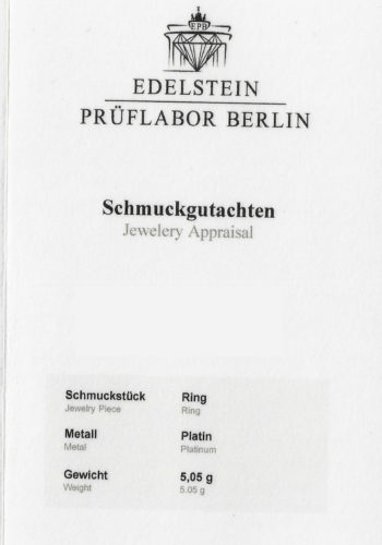 Um 1950 - Five-Stones Verlobungsring mit Edelsteinprüfgutachten! – Bild 8