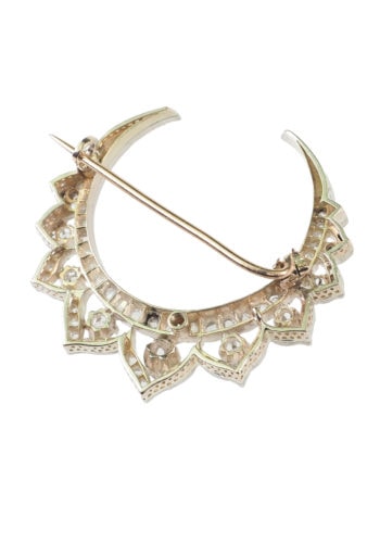 Um 1870 - Halbmond Diamantbrosche aus Frankreich – Bild 5