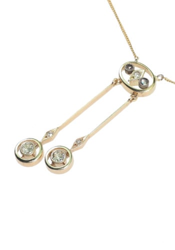 Um 1920 - Art déco Collier mit Diamanten – Bild 3