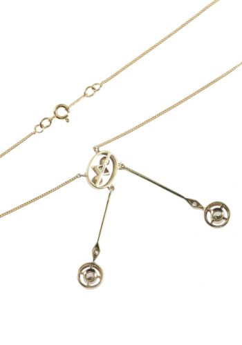 Um 1920 - Art déco Collier mit Diamanten – Bild 5