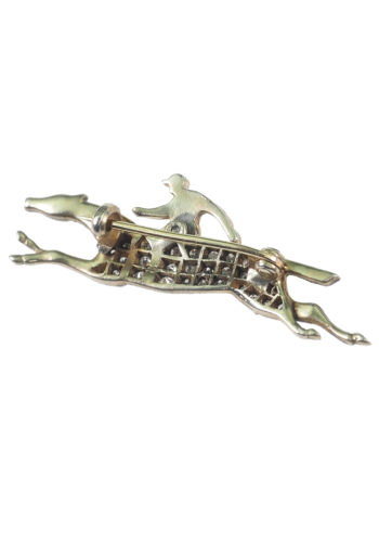 Um 1910 - Gold & Silberbrosche "Jockey" – Bild 4