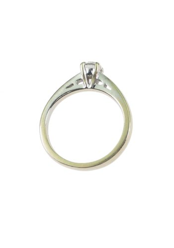 Um 1960 - Brillant Solitär Gold Verlobungsring – Bild 4