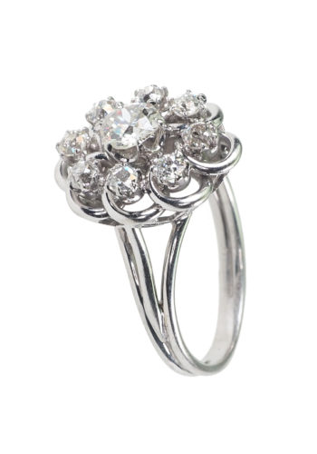 Um 1930 - Art déco Diamantring / Verlobungsring Daisy – Bild 4