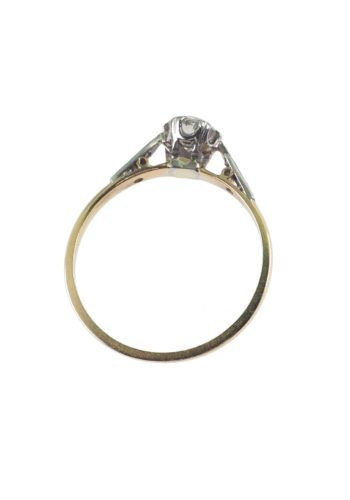 Um 1960 - Diamant Solitär Vintage-Verlobungsring – Bild 4