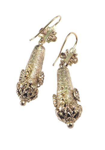 Um 1830 - Vergoldete Silberohrringe, Georgian England – Bild 5