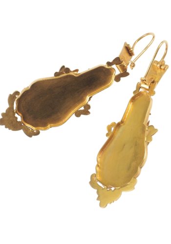 Um 1870 - Viktorianische Goldohrringe 15K mit Türkis – Bild 4