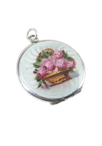 Um 1900 - Silbermedaillon, guillochiert & emailliert – Bild 4