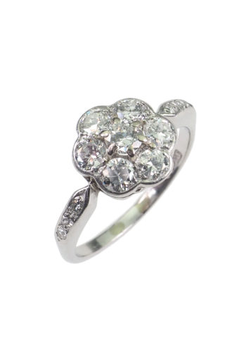 Um 1950 - Vintage-Verlobungsring Cluster / Daisy – Bild 3