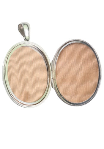 Um 1880 - Sterlingsilber Medaillon "Vogel mit Blumen" – Bild 4