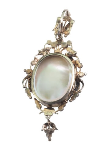 Um 1870 - Miniaturmalerei Anhänger / Medaillon – Bild 4