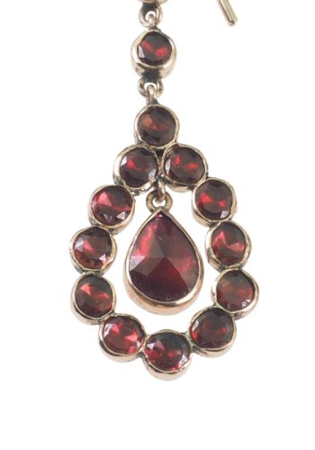 Um 1800 - Georgian Englische Granatohrringe – Bild 3