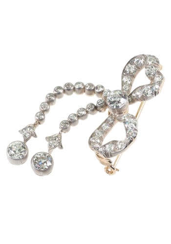 Um 1910 - Diamantbrosche "Schleife" aus Deutschland – Bild 4