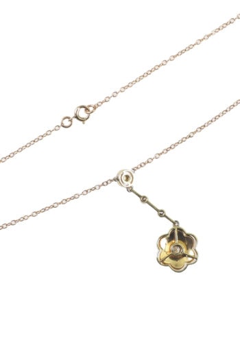 Um 1900 - Naturperlen & Diamanten Goldcollier – Bild 4