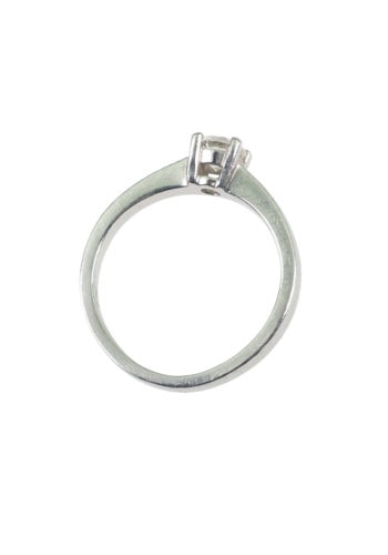 Um 1970 - Platin Diamant Solitär Vintage Verlobungsring – Bild 4