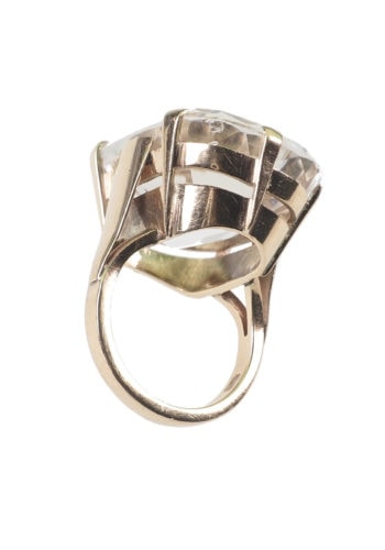 Um 1960 - Cocktailring mit Bergkristall – Bild 4