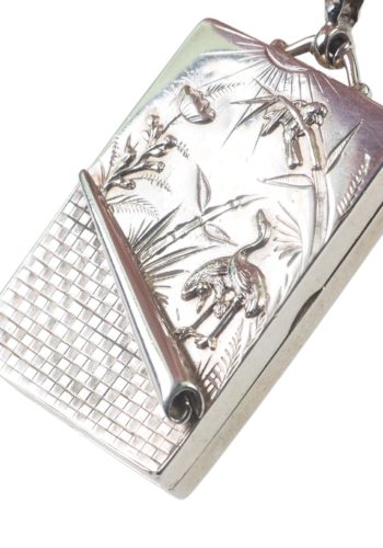 Um 1870 - Aesthetic Movement Sterlingsilber Medaillon – Bild 3