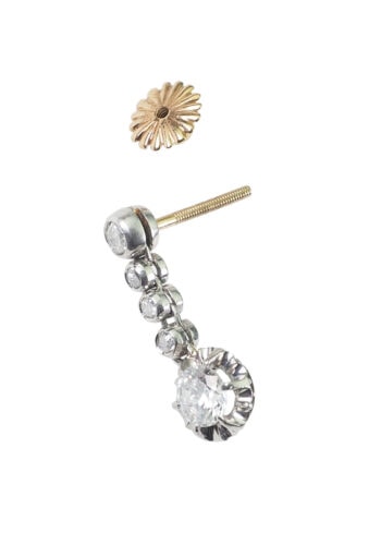 Um 1930 - Art déco Diamantohrringe, Englisch – Bild 3