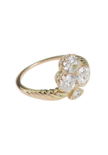 Um 1900 - Diamantring "Kleeblatt", Edwardian – Bild 4