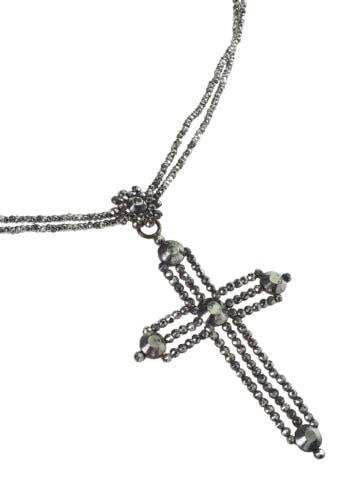 Um 1840 - Cut Steel Kette mit Kreuz, Frühviktorianisch – Bild 5