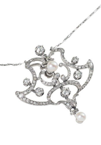 ** VERKAUFT ** Um 1900 - Belle Époque Diamantcollier, Französisch – Bild 4