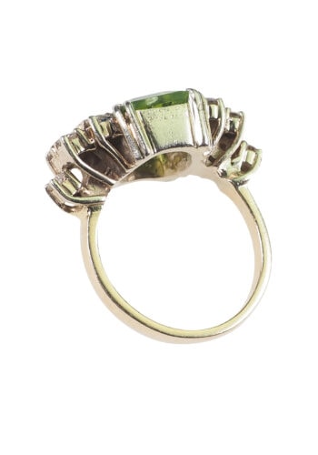 Um 1960 - Peridot & Diamanten Goldring, Vintage – Bild 5