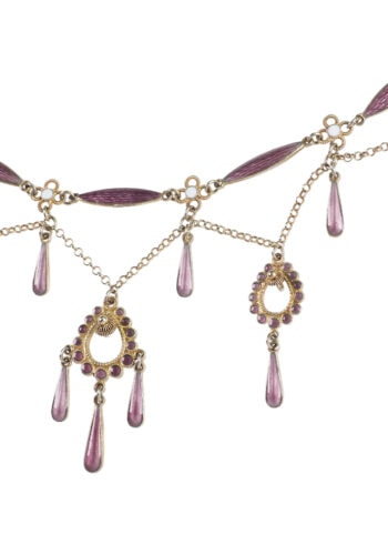 Um 1900 - Marius Hammer Collier, Silber & Emaille – Bild 5