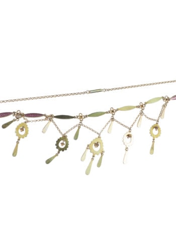 Um 1900 - Marius Hammer Collier, Silber & Emaille – Bild 8