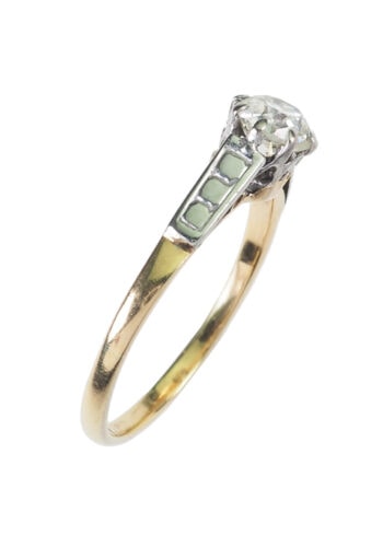 Um 1930 - Solitär Diamant Art déco Verlobungsring – Bild 4