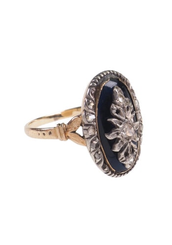 Um 1780 - Diamanten & Emaille, Dänischer Goldring – Bild 3