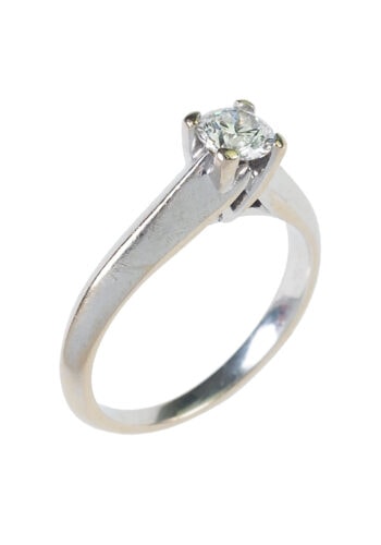 Um 1960 - Halbkaräter Solitär Brillant Verlobungsring – Bild 4