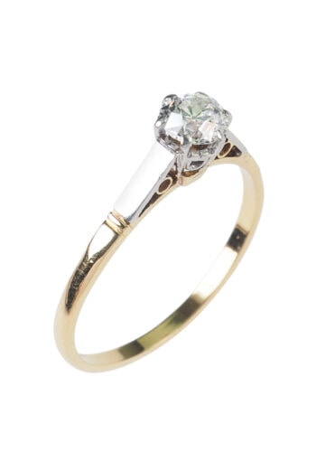 Um 1950 - Verlobungsring mit einem Brillant Solitär – Bild 4