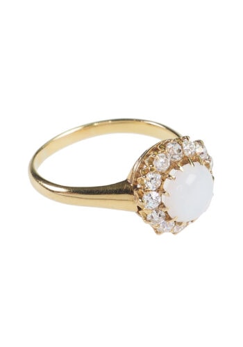 Um 1950 - Opal & Diamanten Vintage Verlobungsring – Bild 4